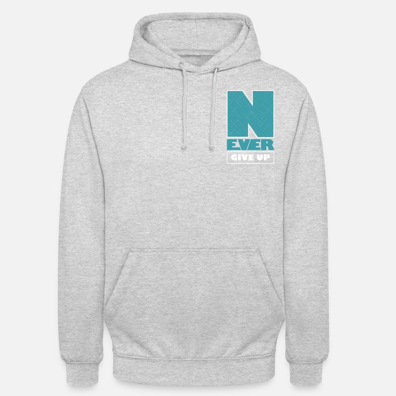 NEVER GIVE UP ! - Sweat-shirt à capuche unisexe - gris clair chiné