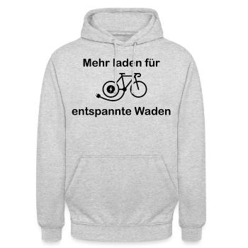 Mehr Laden für entspannte Waden - Unisex Hoodie - Hellgrau meliert - Vorne - Alina (178cm) & Michal (187cm)