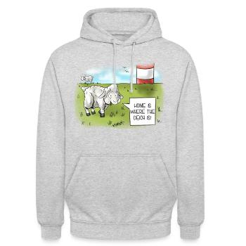Deichschaf - Unisex Hoodie - Hellgrau meliert - Vorne - Alina (178cm) & Michal (187cm)