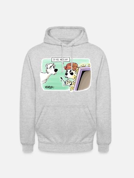 Make-Up Bär - Unisex Hoodie - Hellgrau meliert