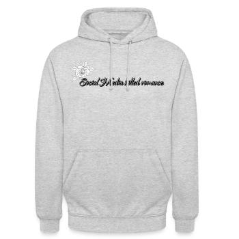 Social Media killed romance - Unisex Hoodie - light heather grey - Front - Alina (178cm) & Michal (187cm)
