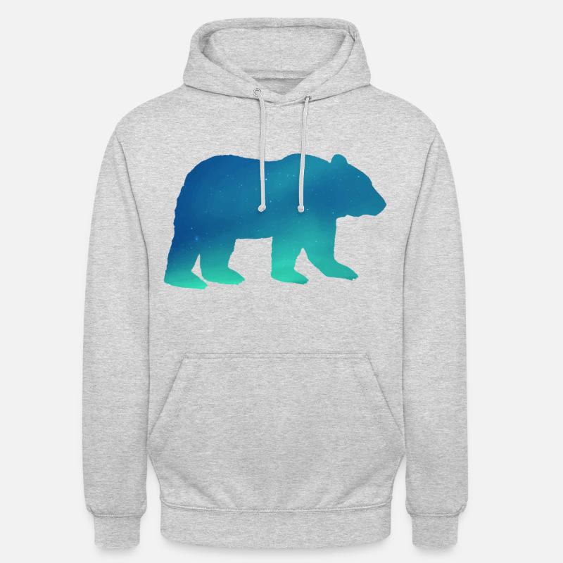 Bär Silhouette - Unisex Hoodie - Hellgrau meliert