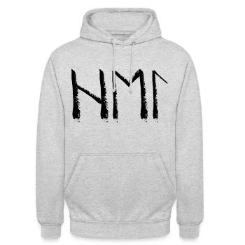 Hel Runic Language - Unisex Hoodie - light heather grey - Front - Alina (178cm) & Michal (187cm)