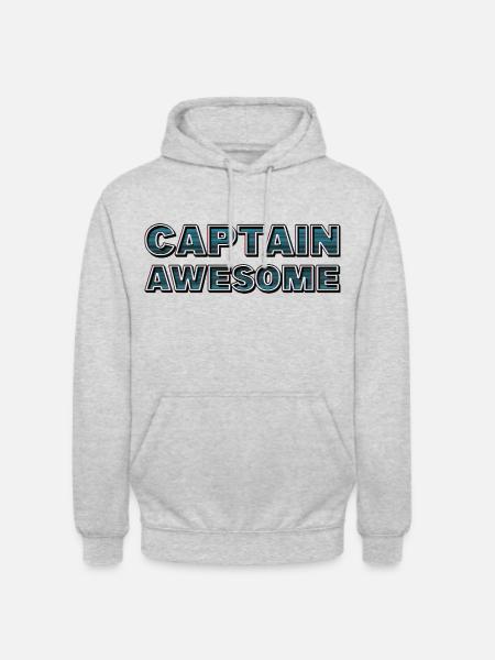 CAPTAIN AWESOME - Unisex Hoodie - Hellgrau meliert