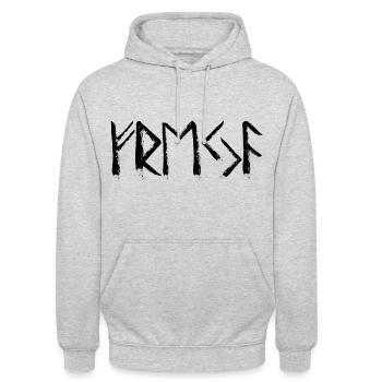 Freya runic language 1 - Unisex Hoodie - light heather grey - Front - Alina (178cm) & Michal (187cm)