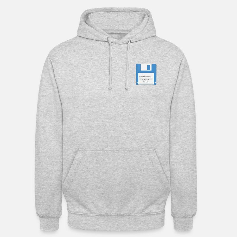 Floppy Disc - Sweat-shirt à capuche unisexe - gris clair chiné