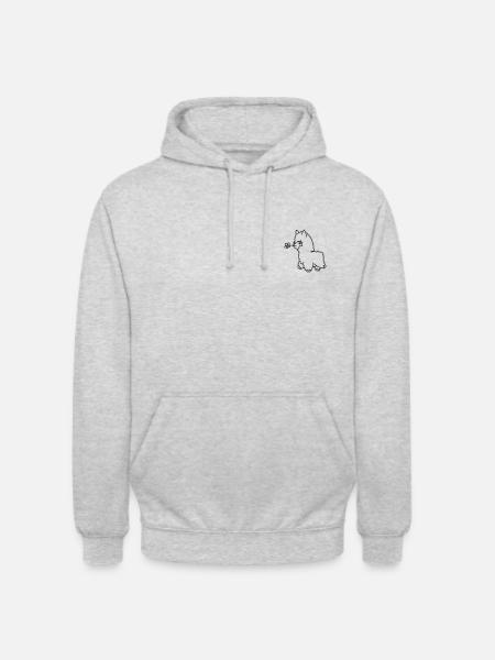 Alpaka einfarbig - Unisex Hoodie - Hellgrau meliert