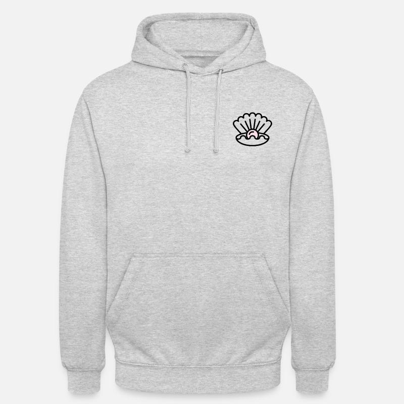 Muschel mit Perle Geschenk Idee - Unisex Hoodie - Hellgrau meliert