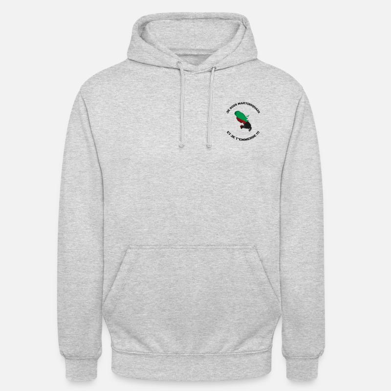 JE SUIS MARTINIQUAIS removebg preview - Sweat-shirt à capuche unisexe - gris clair chiné
