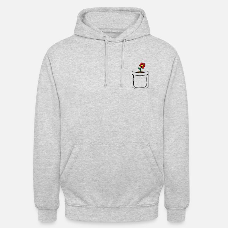 petits sacs fleur - Sweat-shirt à capuche unisexe - gris clair chiné