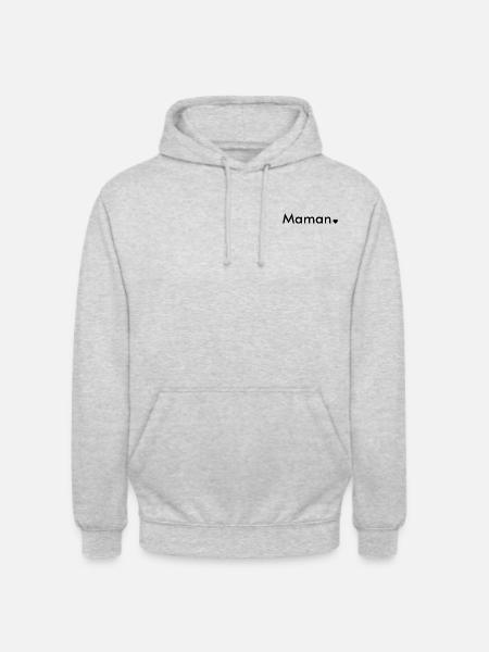 Maman - Sweat-shirt à capuche unisexe - gris clair chiné