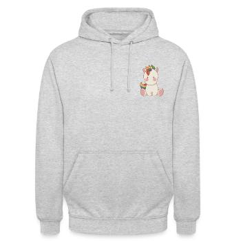süßes Pride Einhorn - Unisex Hoodie - Hellgrau meliert - Vorne - Alina (178cm) & Michal (187cm)