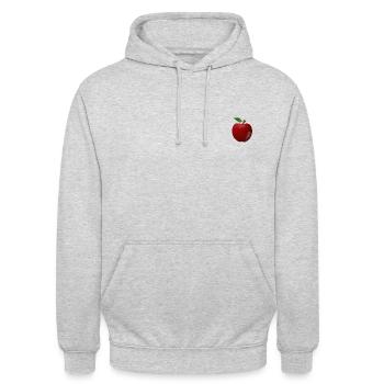 Apfel - Unisex Hoodie - Hellgrau meliert - Vorne - Alina (178cm) & Michal (187cm)