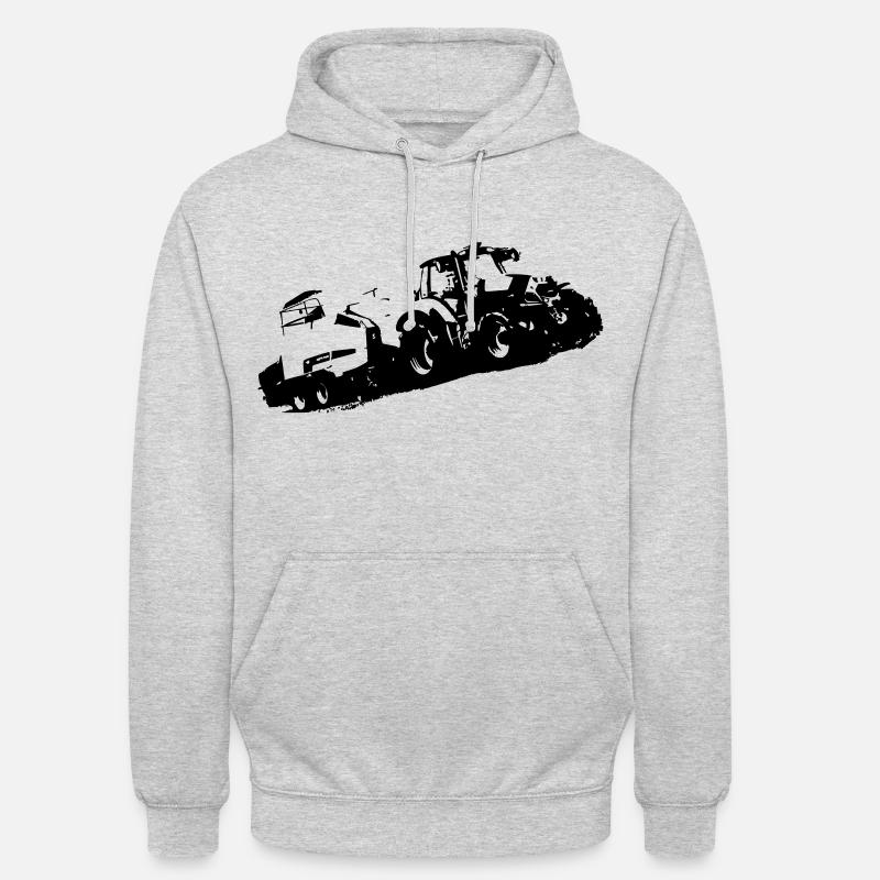 Deutz Traktor beim Strohpressen - Unisex Hoodie - Hellgrau meliert