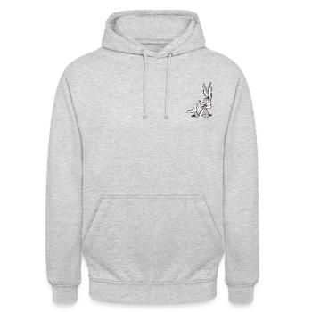 Looney Tunes Bugs Bunny Pocket - Unisex Hoodie - light heather grey - Front - Alina (178cm) & Michal (187cm)