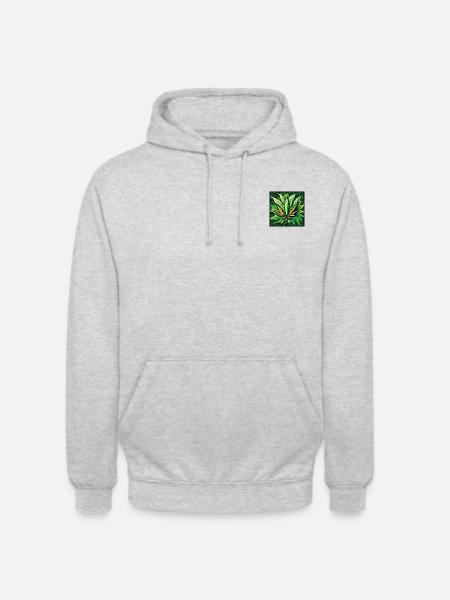 Cannabisblatt - Unisex Hoodie - Hellgrau meliert