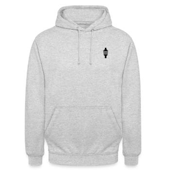 Fernsehturm Stuttgart - Unisex Hoodie - Hellgrau meliert - Vorne - Alina (178cm) & Michal (187cm)