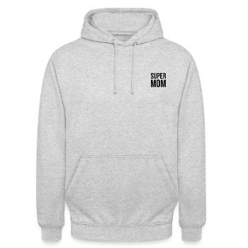 SuperMom - Unisex Hoodie - Hellgrau meliert - Vorne - Alina (178cm) & Michal (187cm)