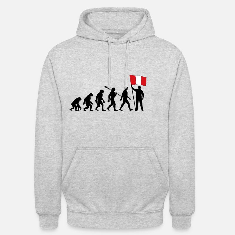 Peru - Evolution - Flagge - Nation - Unisex Hoodie - Hellgrau meliert