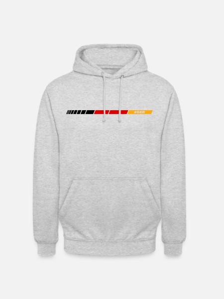 #GER - Sweat-shirt à capuche unisexe - gris clair chiné