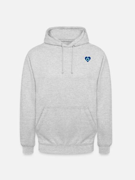 Nazar als Herz - Unisex Hoodie - Hellgrau meliert