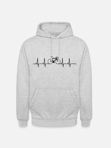 ECG BIKE white - Unisex Hoodie - light heather grey