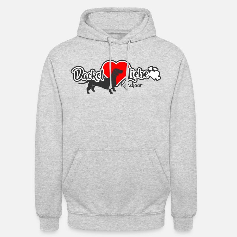 Amour de teckel teckel - Sweat-shirt à capuche unisexe - gris clair chiné
