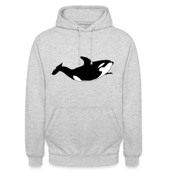 Killer whale - Unisex Hoodie - light heather grey - Front - Alina (178cm) & Michal (187cm)
