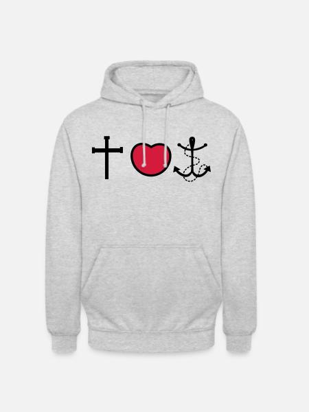 Glaube Liebe Hoffnung - Unisex Hoodie - Hellgrau meliert