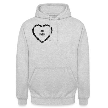 Gib Kette - Unisex Hoodie - Hellgrau meliert - Vorne - Alina (178cm) & Michal (187cm)