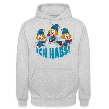 Wickie Und Die Starken Männer Ich Habs - Unisex Hoodie - Hellgrau meliert - Vorne - Alina (178cm) & Michal (187cm)
