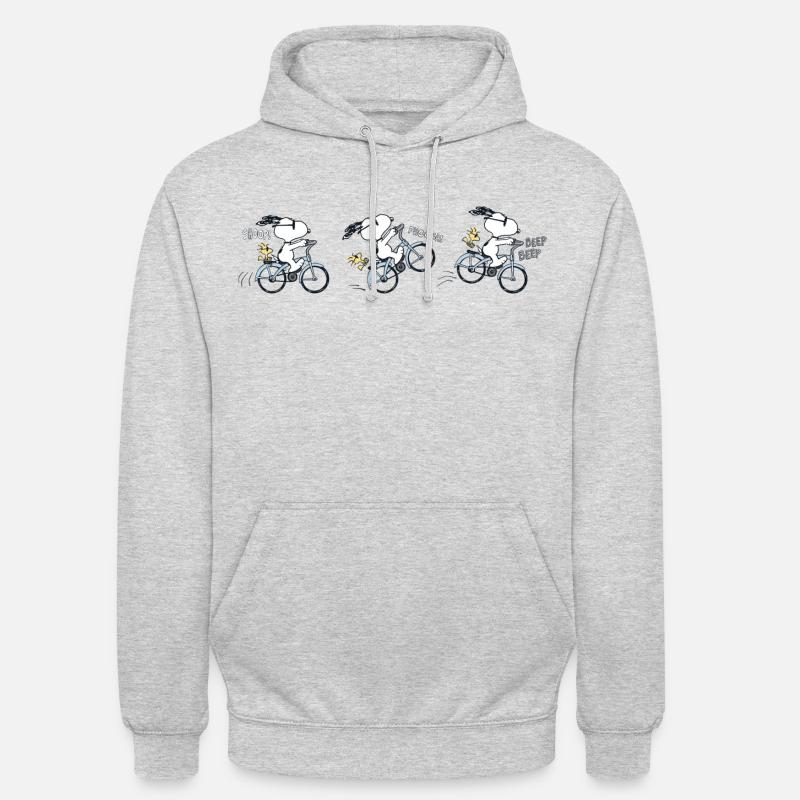 Jordnødder Snoopy Cykel - Hættetrøje unisex - lysegrå meleret