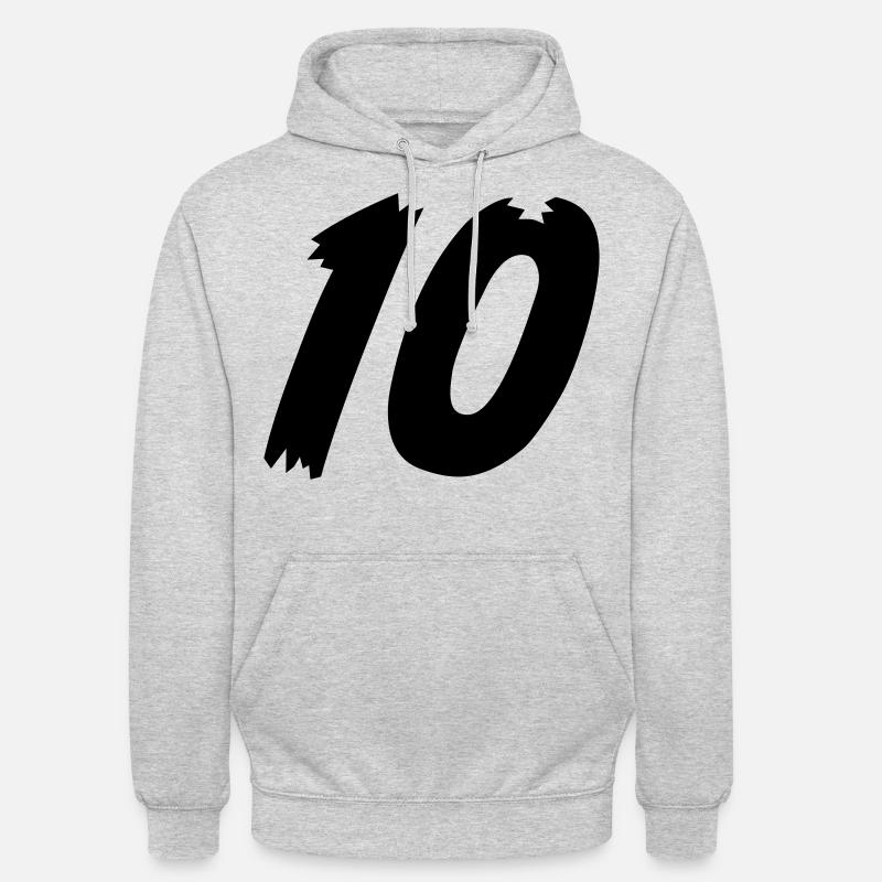 Numero 10 - Felpa con cappuccio unisex - grigio chiaro melange