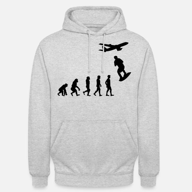 Skysurf Parachutisme Parachutisme Evolution - Sweat-shirt à capuche unisexe - gris clair chiné