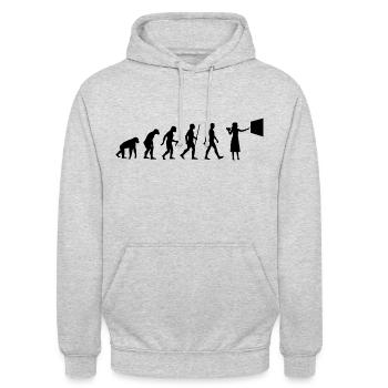 Professeur Evolution Professeur d’école Développement - Sweat-shirt à capuche unisexe - gris clair chiné - Devant - Alina (178cm) & Michal (187cm)