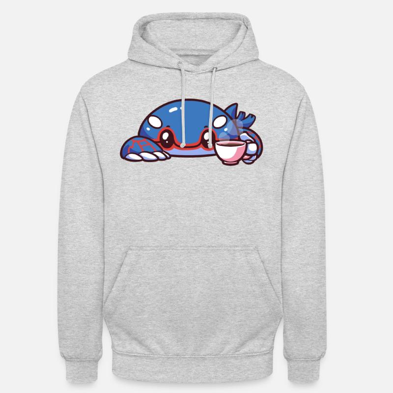 Kyogre buvant du café - Sweat-shirt à capuche unisexe - gris clair chiné