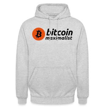 Bitcoin Maximalist Logo Symbol - Unisex Hoodie - Hellgrau meliert - Vorne - Alina (178cm) & Michal (187cm)
