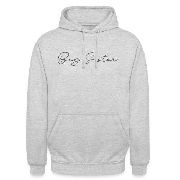 Big Sister handwriting - Unisex Hoodie - light heather grey - Front - Alina (178cm) & Michal (187cm)