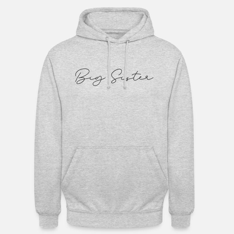 Écriture de grande soeur - Sweat-shirt à capuche unisexe - gris clair chiné