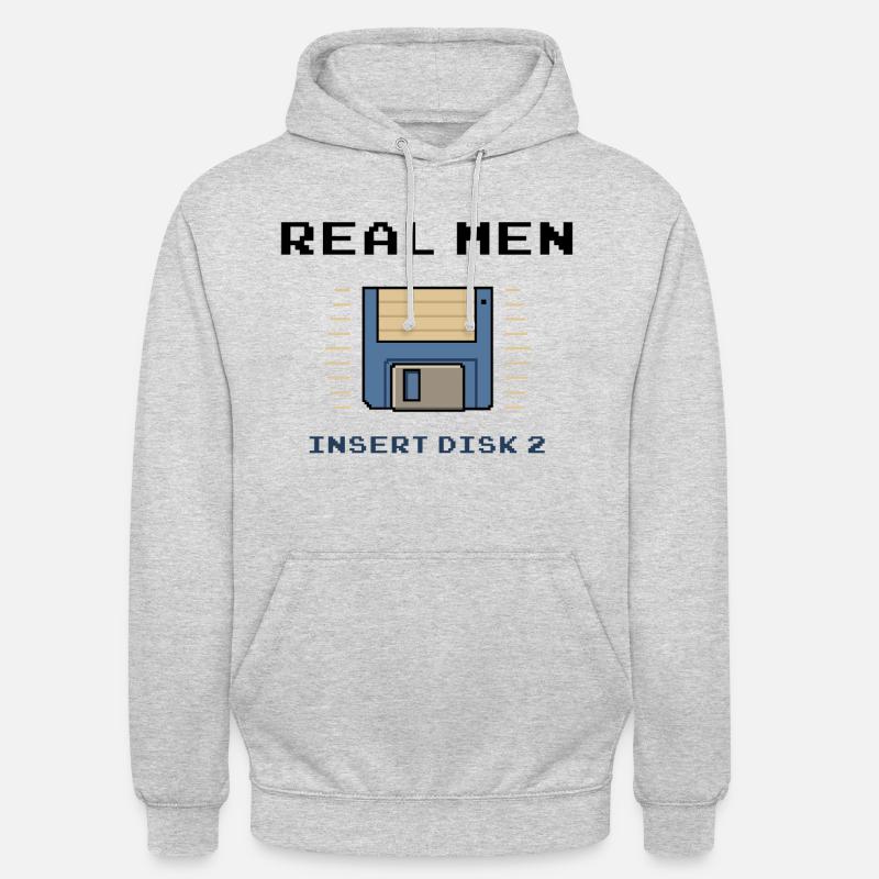 Pixelart Amiga Floppy Disk Nostalgia - Unisex Hoodie - light heather grey