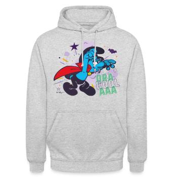 Die Schlümpfe Dra-cool-aaa - Unisex Hoodie - Hellgrau meliert - Vorne - Alina (178cm) & Michal (187cm)