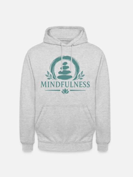 Mindfulness Achtsamkeit Zen Steine Meditation - Unisex Hoodie - Hellgrau meliert