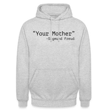 Freud - Unisex Hoodie - Hellgrau meliert - Vorne - Alina (178cm) & Michal (187cm)