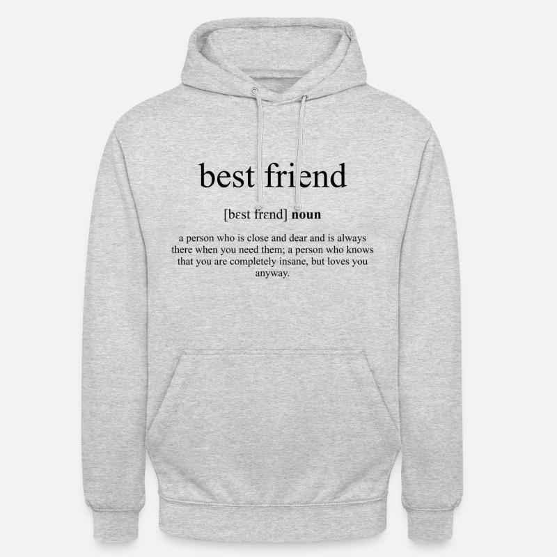 Dictionnaire de définition du meilleur ami - Sweat-shirt à capuche unisexe - gris clair chiné
