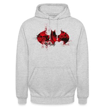 Logo Batman rouge Tee-shirt pour femmes - Sweat-shirt à capuche unisexe - gris clair chiné - Devant - Alina (178cm) & Michal (187cm)