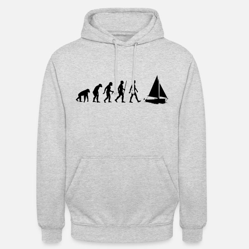 Voile Évolution voilier voile - Sweat-shirt à capuche unisexe - gris clair chiné