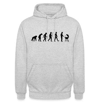 Barbecues Griller Evolution Barbecue Barbecue - Sweat-shirt à capuche unisexe - gris clair chiné - Devant - Alina (178cm) & Michal (187cm)