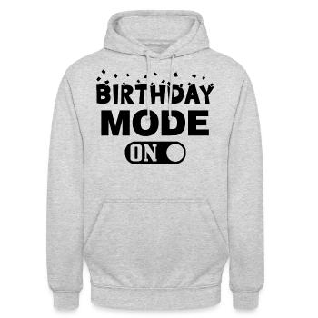 Birthday Mode on Birthday Mode on - Unisex Hoodie - light heather grey - Front - Alina (178cm) & Michal (187cm)