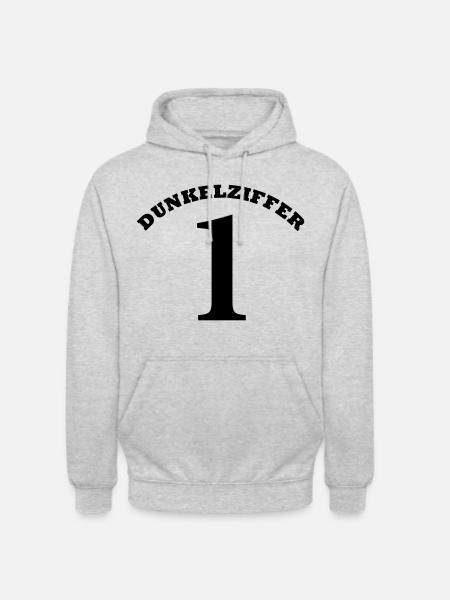 DUNKELZIFFER 1 - Unisex Hoodie - Hellgrau meliert