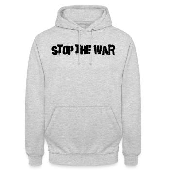 stop the war - Unisex Hoodie - light heather grey - Front - Alina (178cm) & Michal (187cm)